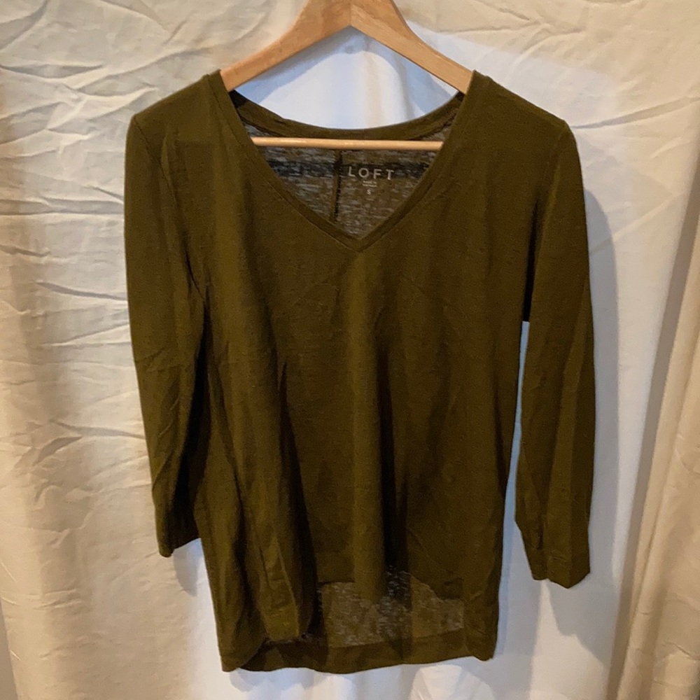 Green Loft V-neck Top